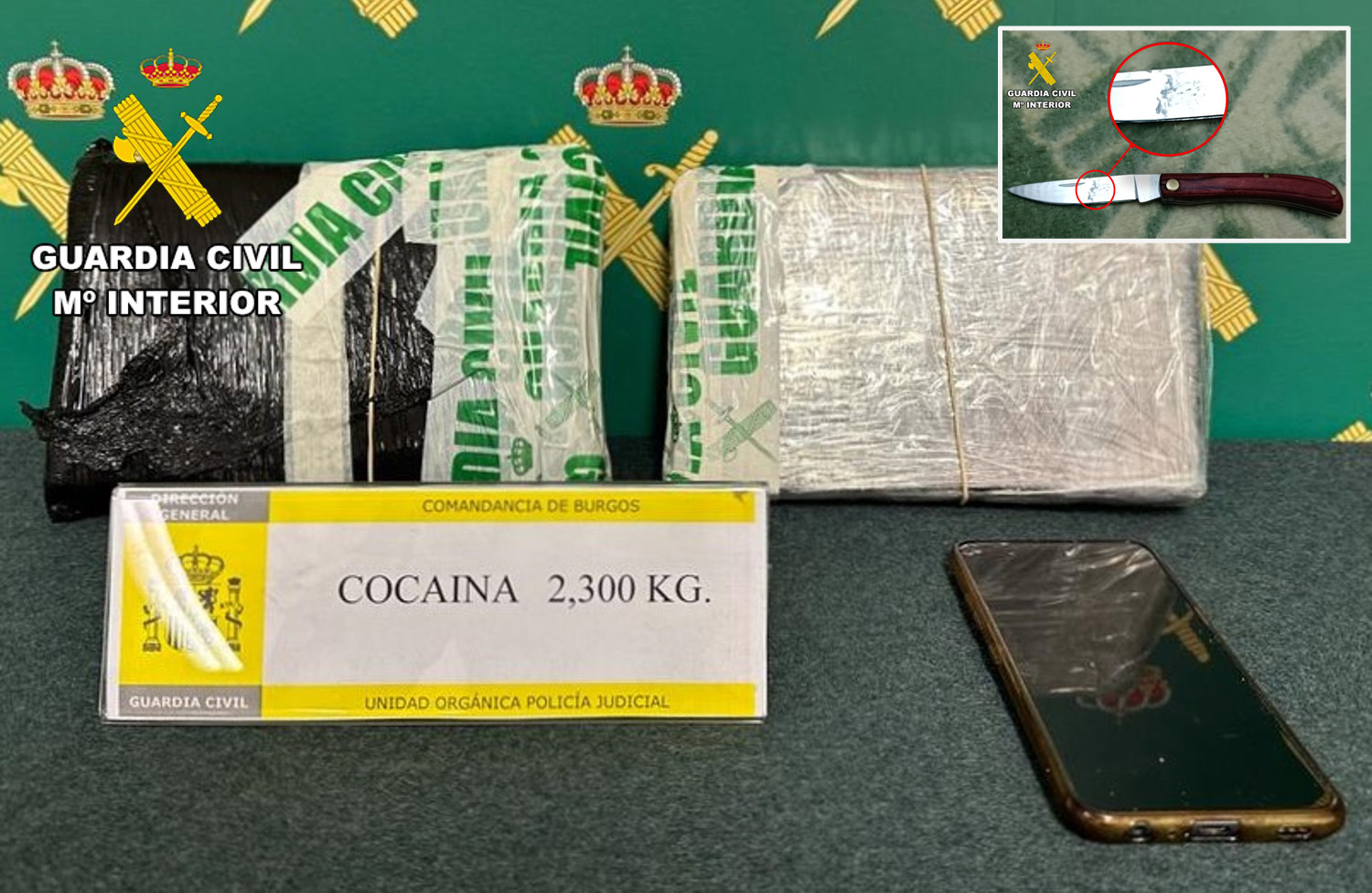 1 cocaina 2.300 gramos