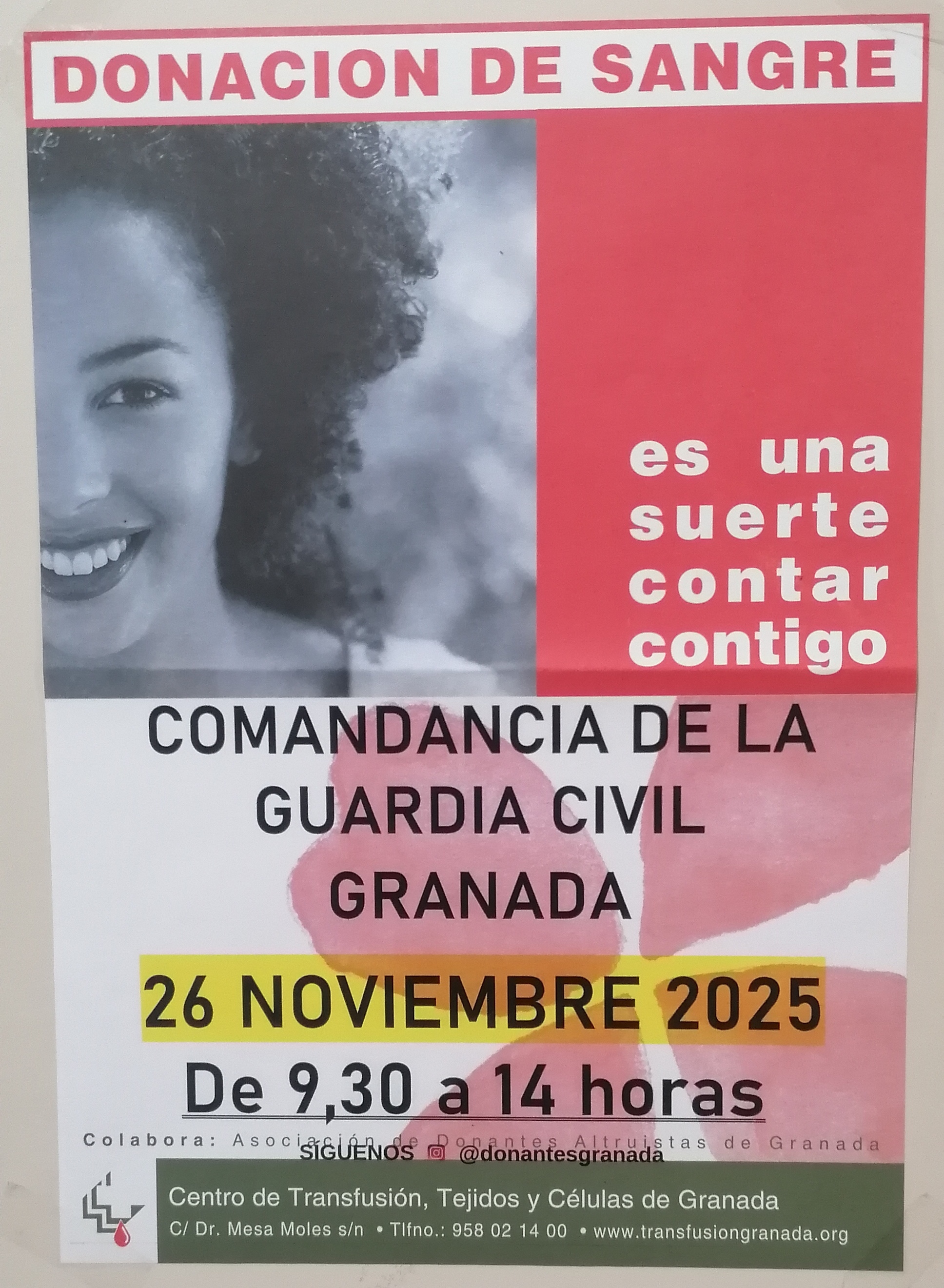 Cartel donación sangre Cdª Granada
