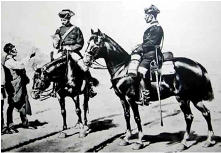 Patrulla a caballo. siglo XIX
