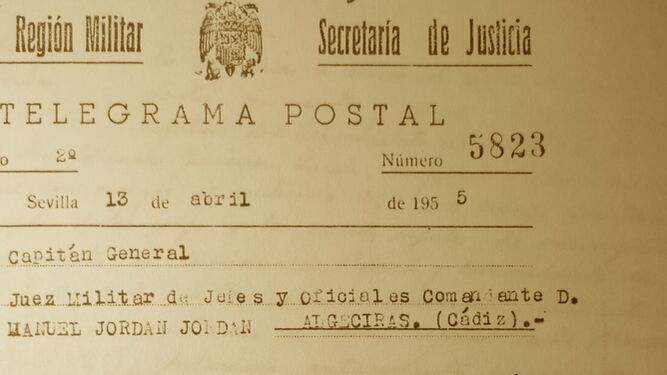 Telegrama remitido relativo rebelion militar