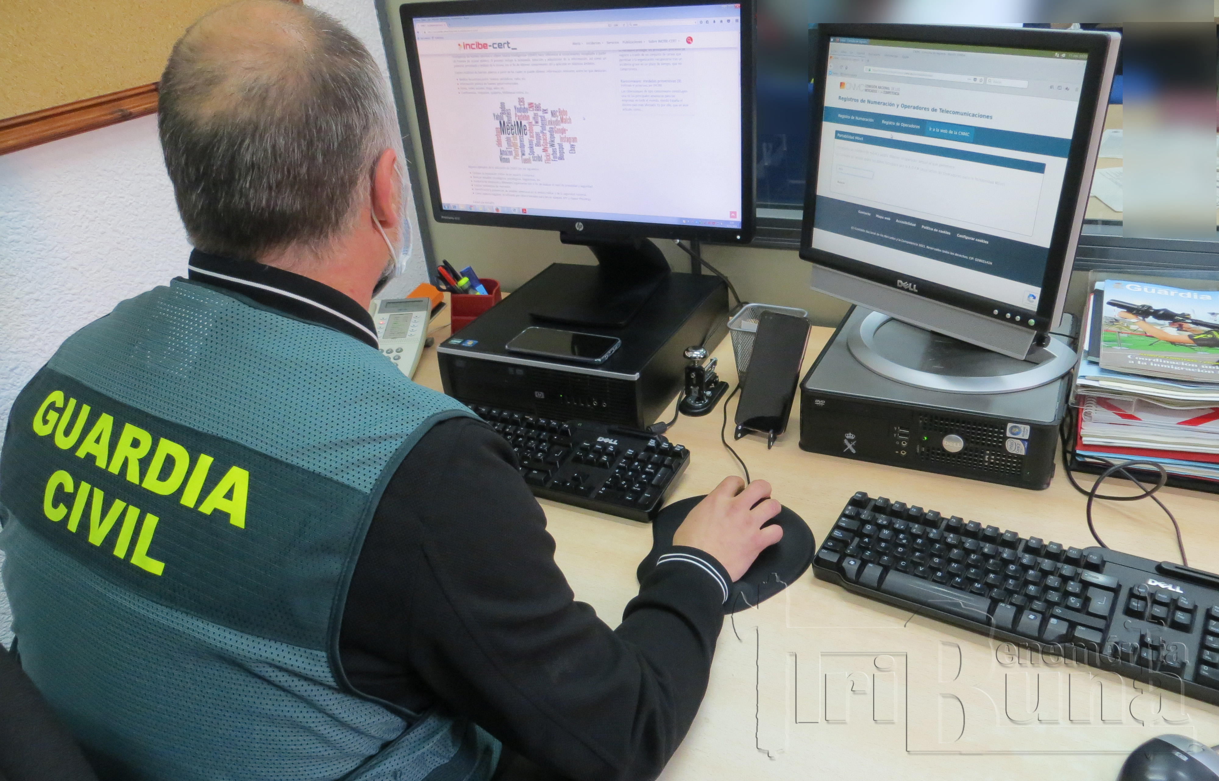 guardia civil marca de agua ordenador