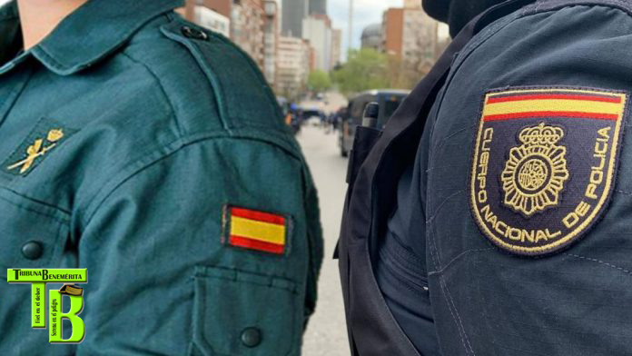 policia guardia civil bandera mosca