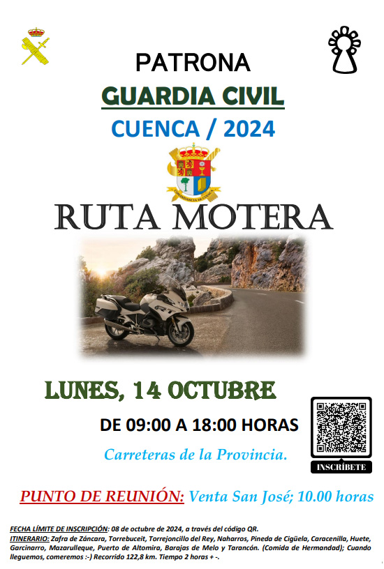 primera ruta motera patrona guardia civil cuenca